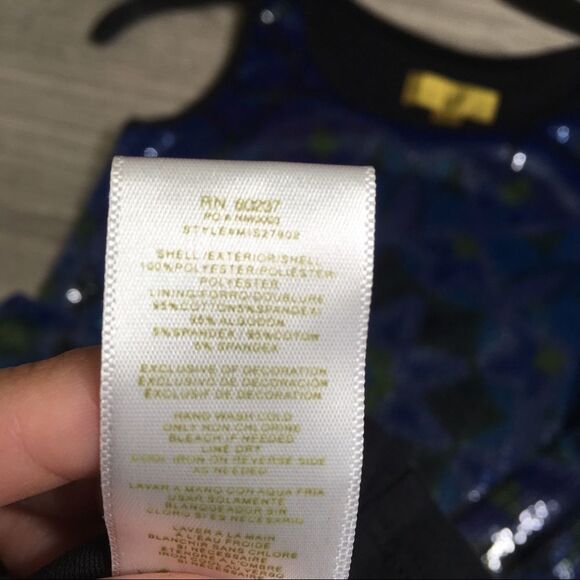 NICOLE MILLER BLUE TRIBAL SEQUINS TANK TOP SMALL - Picture 7 of 14